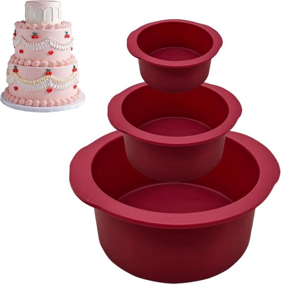 ionEgg Ronde cakevormen, 13,7 cm siliconen vormen voor bakken, antiaanbaklaag en Quick Release pannen voor laagcakes, kaas, regenboog en chocoladecake, 2 stuks