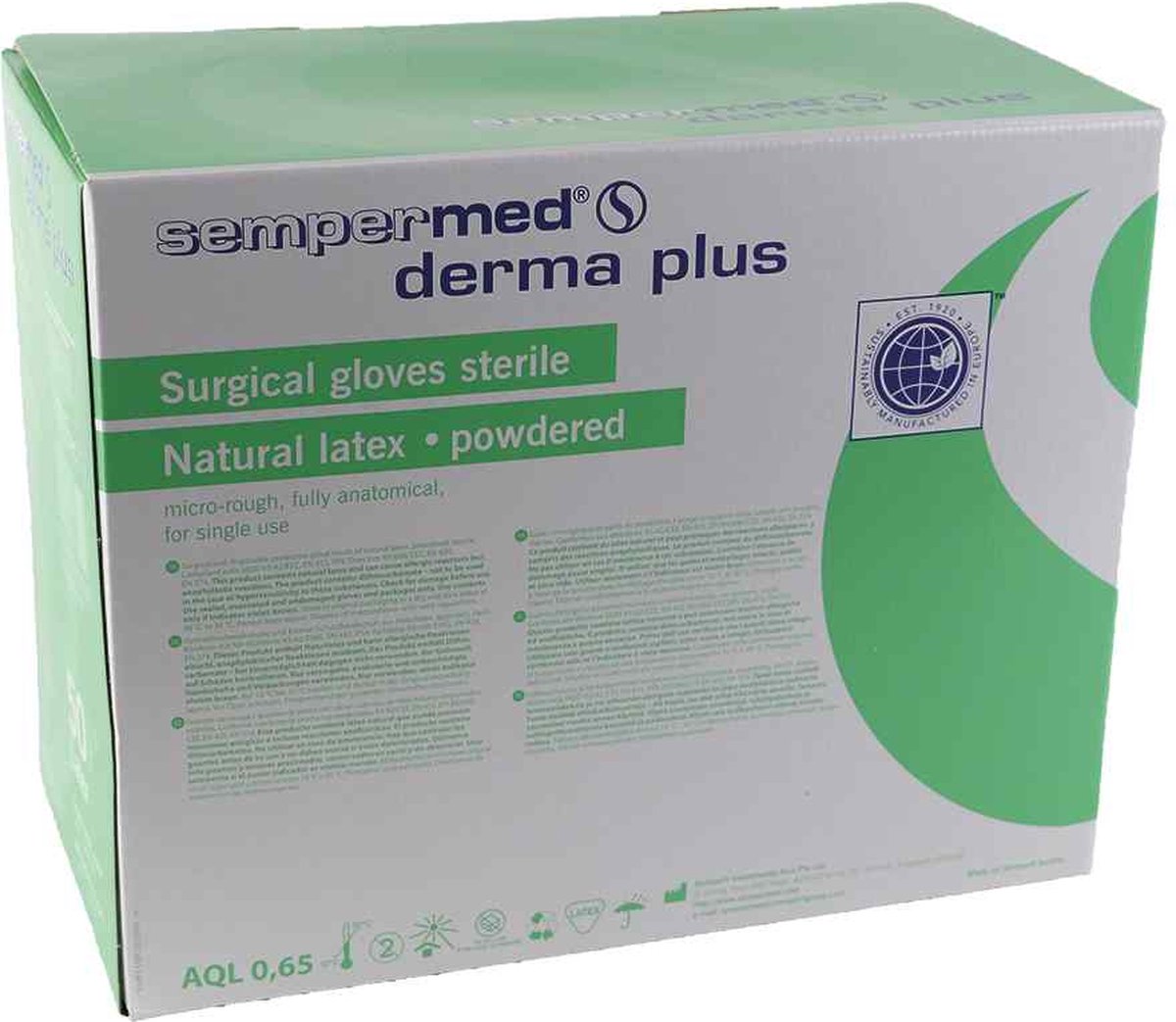 Goedkoopste Sempermed Derma latex gepoedered, steriel, mt 8.0, 50 paar