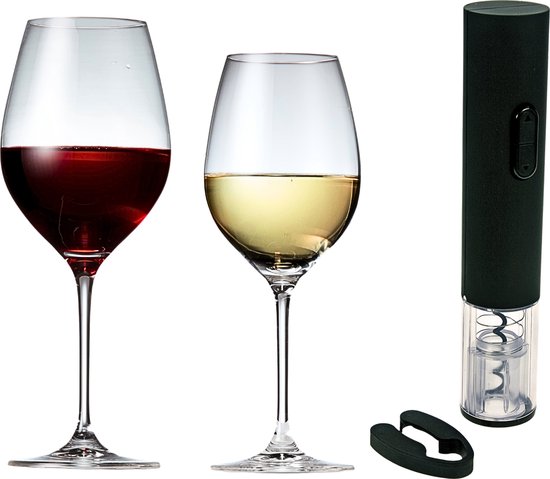 Foto: Glamomax s choice wine lovers bundle cosy trendy elektrische kurkentrekker 12 s p wijnglazen chique glazen 6 rode 6 witte wijnglazen 60 cl 47 cl