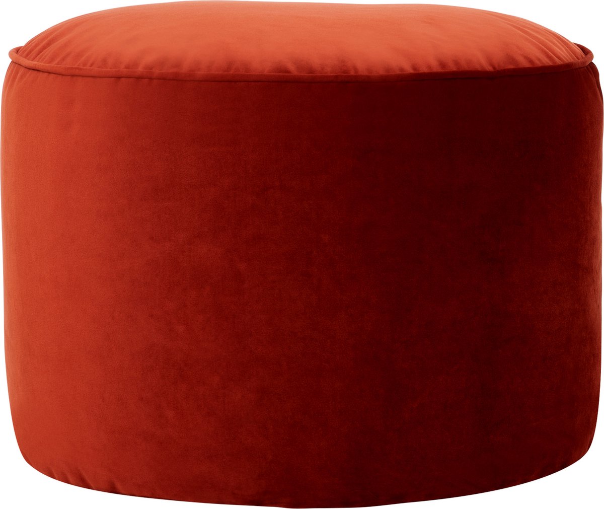 icon "Milano" Fluwelen Hocker, Terracotta, XXL Zitzak Stoel met Vulling, Poef, Woonkamerzitzakken