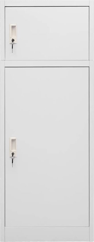 The Living Store - Armoire vestiaire - Acier - 53x53x140 cm - Gris clair