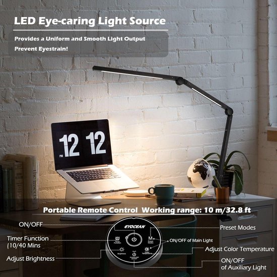 Bureaulamp LED - Tafellamp dimbaar - Lampen District - Dubbele bureaulamp Bureaulamp LED - Tafellamp dimbaar - Lampen District - Dubbele bureaulamp
