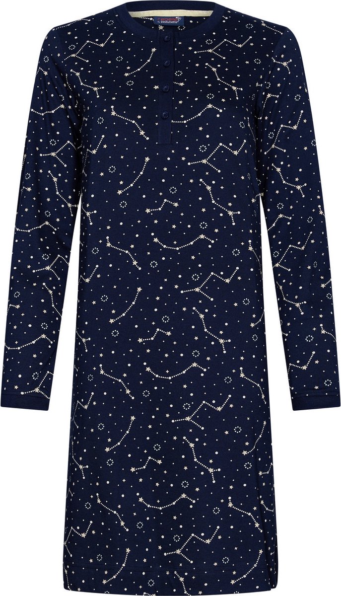 Rebelle Dames Nachthemd Rebelle - Adventure Night - Katoen - Blauw