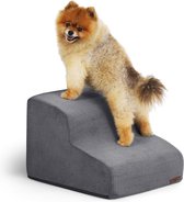 Pawsomepets Hondentrap - Hondenloopplank - Trap Hond 2 Treden - 40x40x30 cm - Grijs