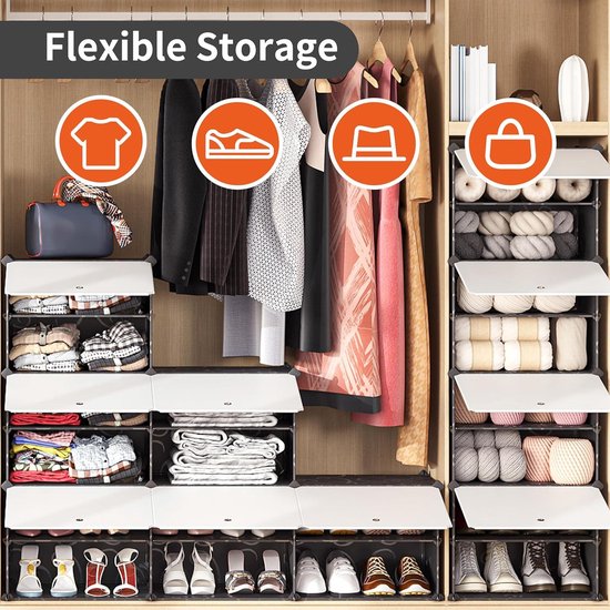 Schoenenopbergorganizer Voor Onder Het Bed - Set Van 2 - Past Op 32 Paar Opbergsysteem Voor Onder Het Bed Opvouwbare Schoenenorganizer Met Verstelbare Verdelers Klittenband Sluiting Transparent Box
