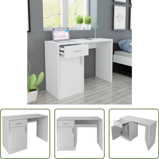 The Living Store Armoire à chaussures Basic - Armoire d'entrée - 80 x 24 x 45 cm - blanc