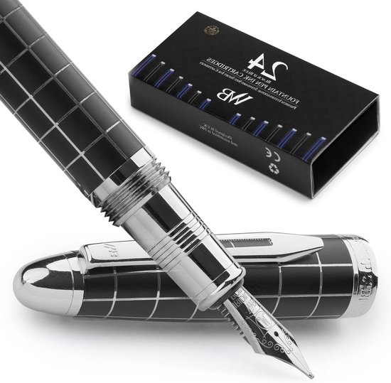 Ellington Pens Blauwe vulpeninktvullingen - 24 stuks internationale standaardformaat cartridges - premium kwaliteit en niet-giftig - langdurige inkt Ellington Pens Blauwe vulpeninktvullingen - 24 stuks internationale standaardformaat cartridges - premium kwaliteit en niet-giftig - langdurige inkt