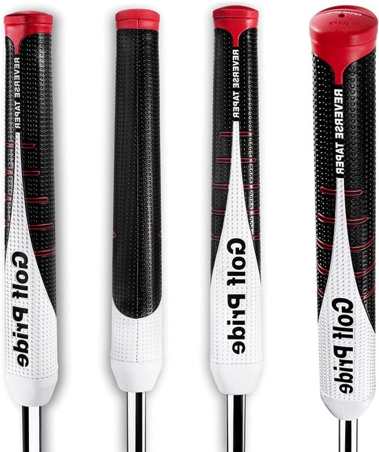 2024 Reverse Taper Round Medium Putter Grip Doux et collant – Collection de coups améliorés – Traction supérieure – 63 g 0,580 – Zwart Classique – Wit– Rouge