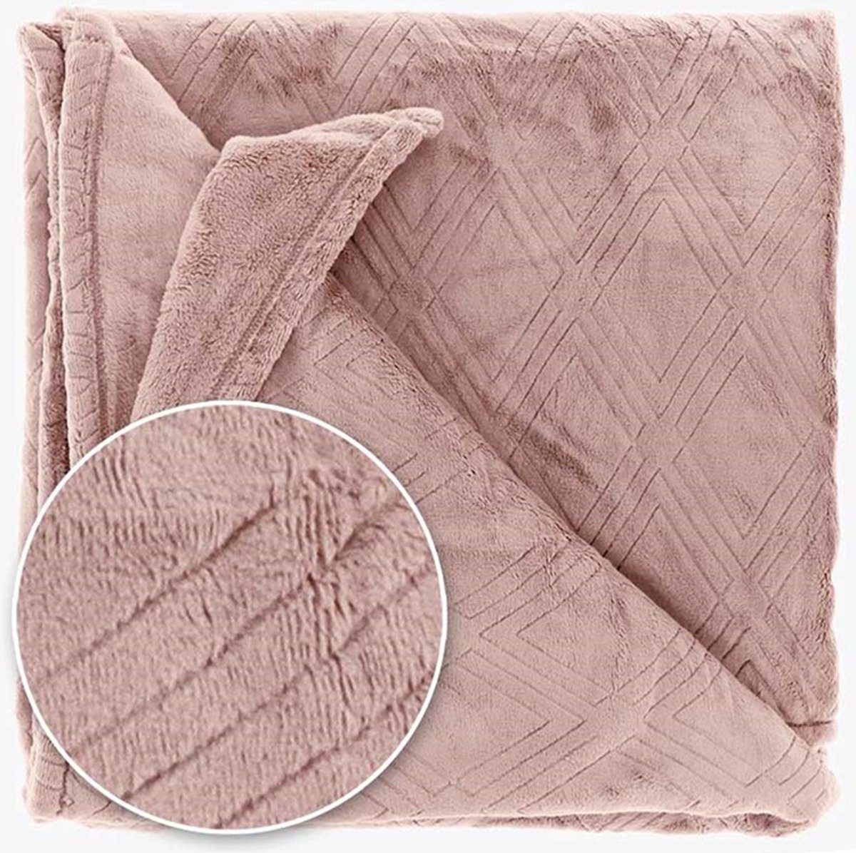 Unique Living D- Unique Living | Plaid Auke 150x200cm old pink Roze
