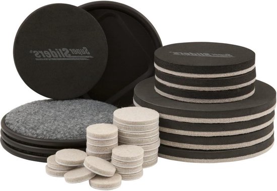 Super Sliders XL Herbruikbare Meubelverhuizers Voor Tapijt - 8 Stuks Bruin