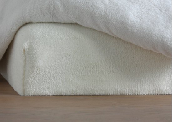 Hoeslaken Decoware® Teddy Fleece - Wit - 180 x 200 cm - Extra chaud et doux - Pour Matelas jusqu'à 30 cm d'épaisseur