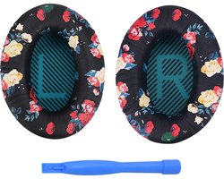 Vervangende Oorkussens voor Bose QuietComfort 35 (QC35)/Bose Quiet Comfort 35 II (QC35 II) Over-ear Hoofdtelefoon van MMOBIEL - Protein PU Koptelefoon Oorkussens - Hoofdtelefoon Earpads – Bloemenprint
