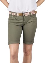 DENIMFY Short Femme DFPia régulier/droit Olive XXL Adultes Bermuda avec ceinture
