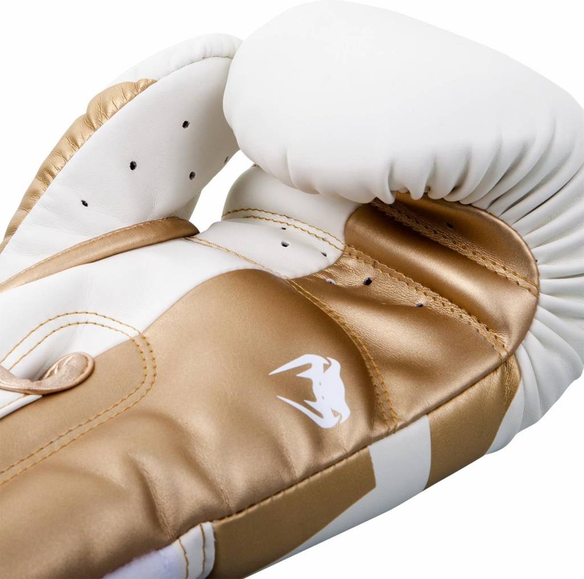 Venum Elite (Kick)Bokshandschoenen Wit Goud