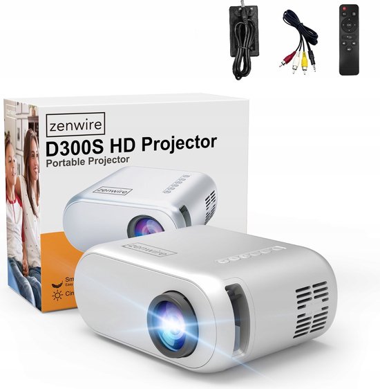 Zenwire D300s Beamer - Mini Projector Wifi 2.4/5 GHz - Full HD - 3000 ...