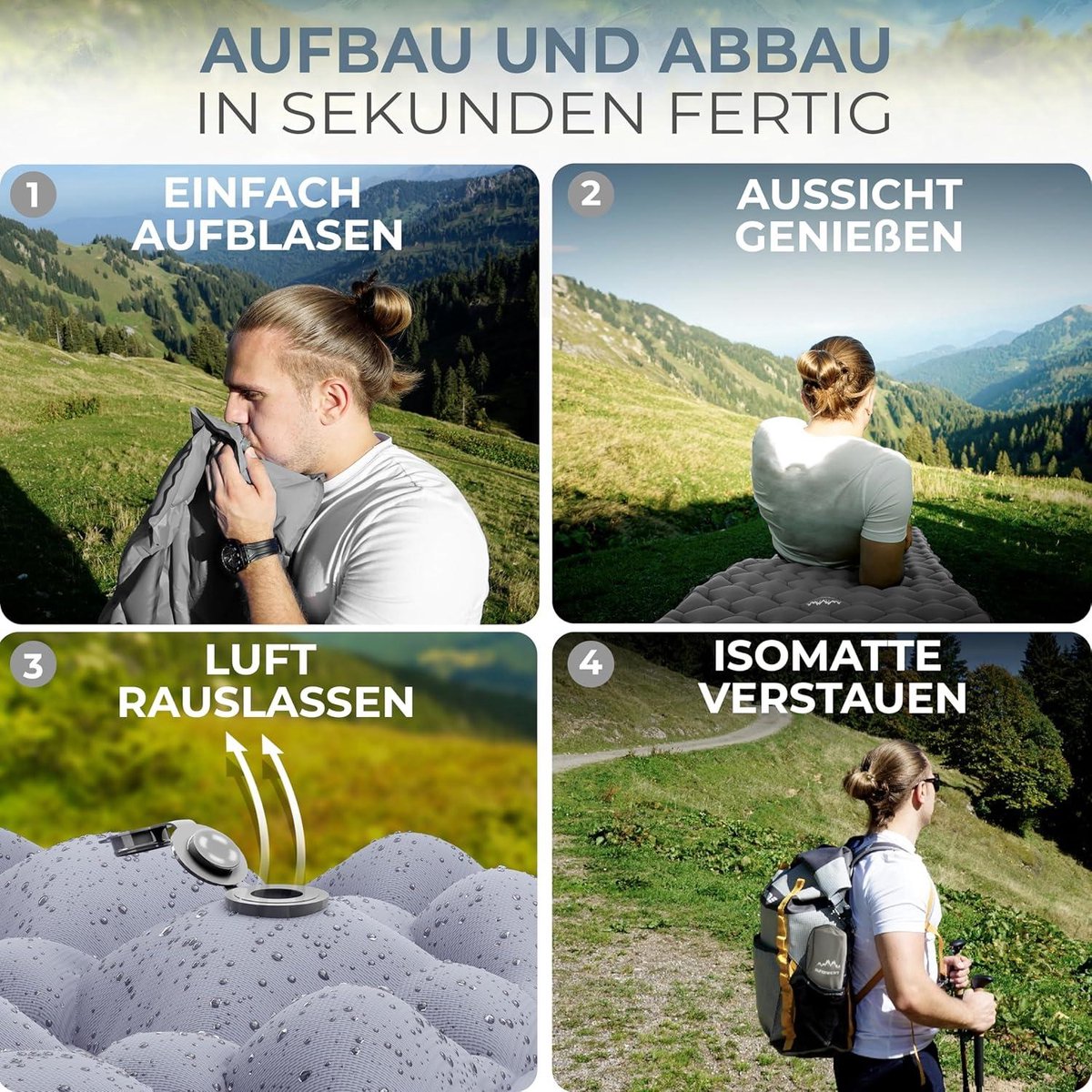 Luchtbed Isomat Outdoor opblaasbare slaapmat klein verpakkingsformaat ultralicht kamperen wandelen backpacking