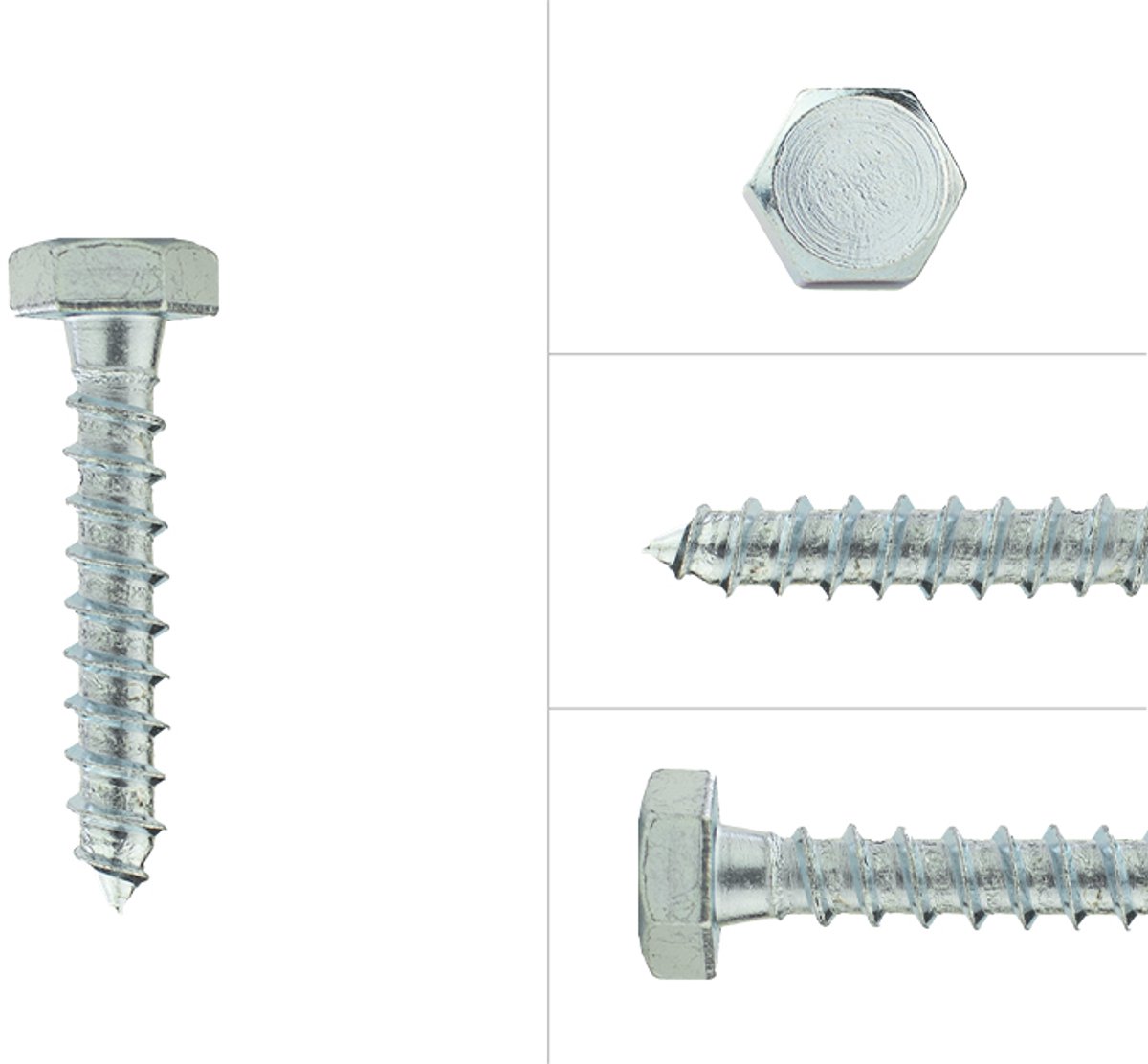 Houtdraadbouten Verzinkt M10 x 60 mm | Doos 100 stuks