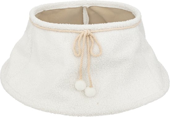 Feeric Christmas Kerstboomrok - wit - D56 cm x H23 - polyester - voor kerstboom van 180 cm