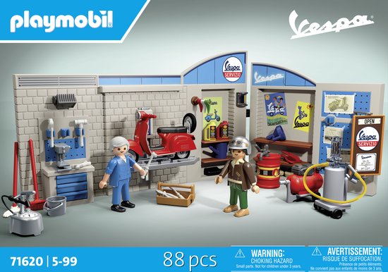 PLAYMOBIL Vespa garage speelset met verpakking.