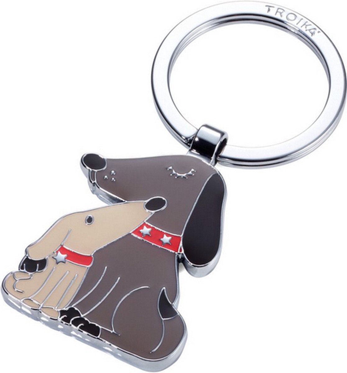 TROIKA Dog & Doggy Sleutelring Bruin