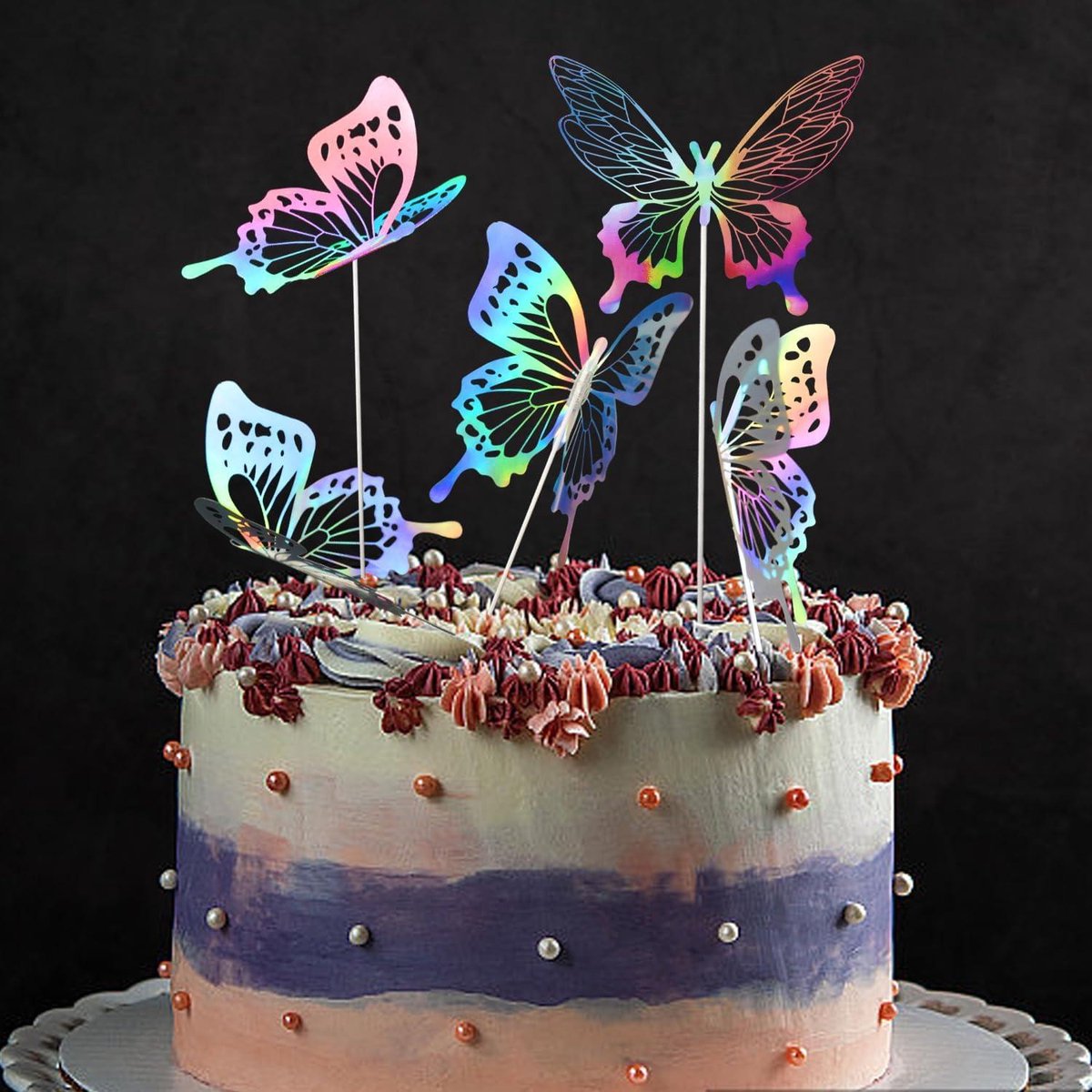 Lot De 22 Décorations De Gâteau D'anniversaire En Forme De Papillon