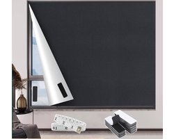 Verduisteringsstof 200×145 cm Tijdelijke Verduisteringsgordijnen-Rolgordijn met Klittenband Rolgordijn