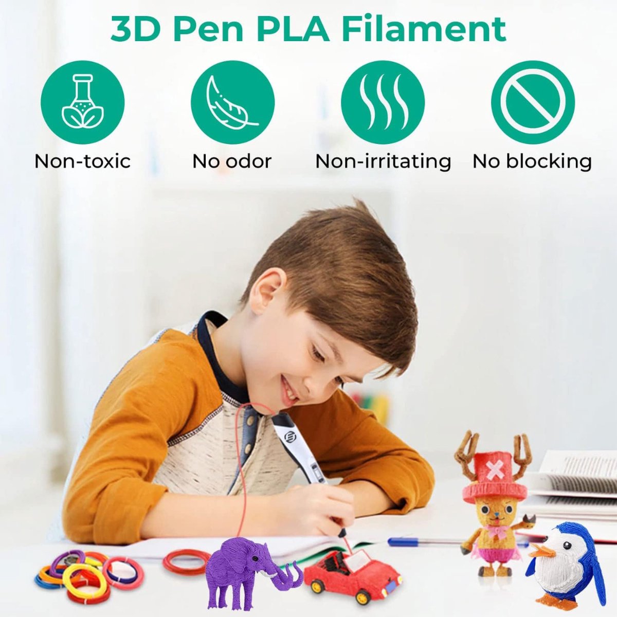 Equivera 3D Pen - 3D Starterspen - 3D Pen Starterspakket - Knutselen en Tekenen - 3D Printen - Incl. Vullingen en Filament - Kinderen en Volwassenen