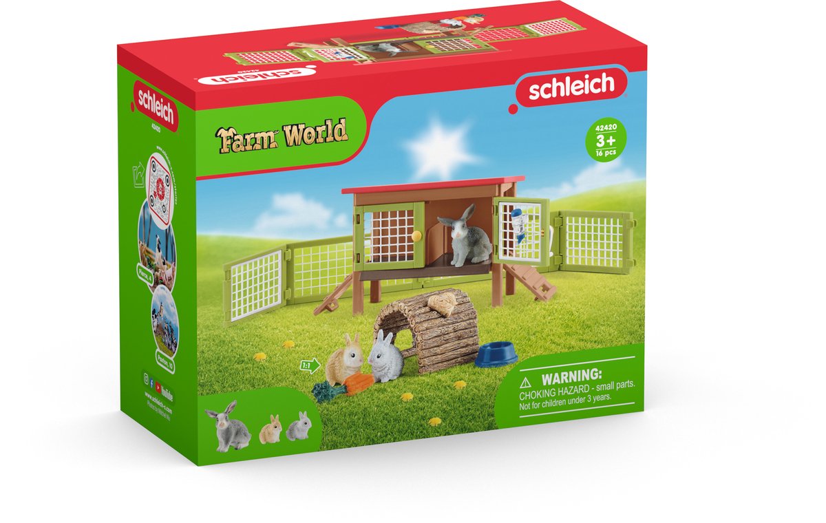 schleich FARM WORLD Speelfigurenset - Konijnenhok - Kinderspeelgoed voor Jongens en Meisjes - 3 tot 8 jaar - 42420 — afbeelding 7