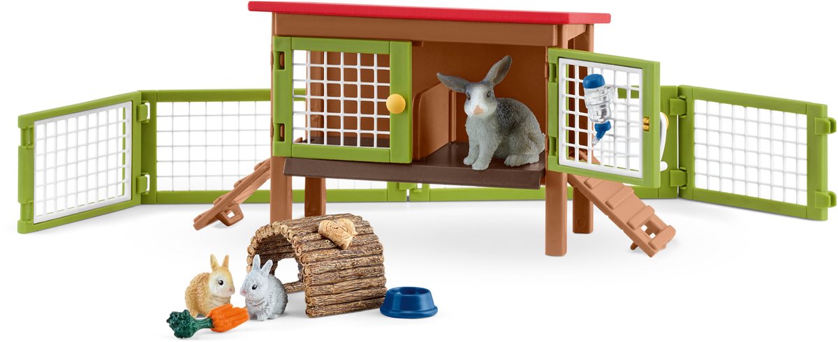 schleich FARM WORLD Speelfigurenset - Konijnenhok - Kinderspeelgoed voor Jongens en Meisjes - 3 tot 8 jaar - 42420 — afbeelding 3
