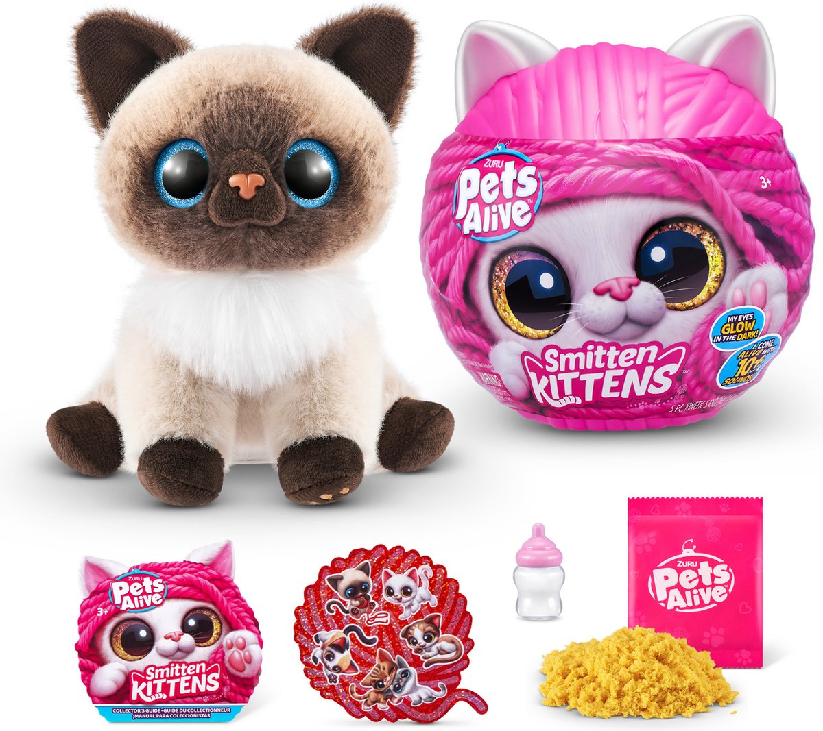 PETS ALIVE Zuru smitten kitten knuffel - met 10 geluiden - verrassingsitem