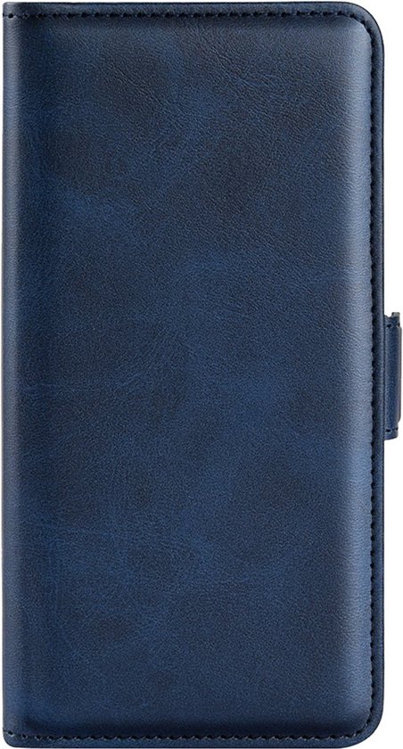 Étui portefeuille en cuir PU Étui adapté pour iPhone 16 Plus -- Fermeture magnétique - Housse de Luxe - Couvrant l'écran - Porte-cartes - Espèces - Espèces - Carte noir