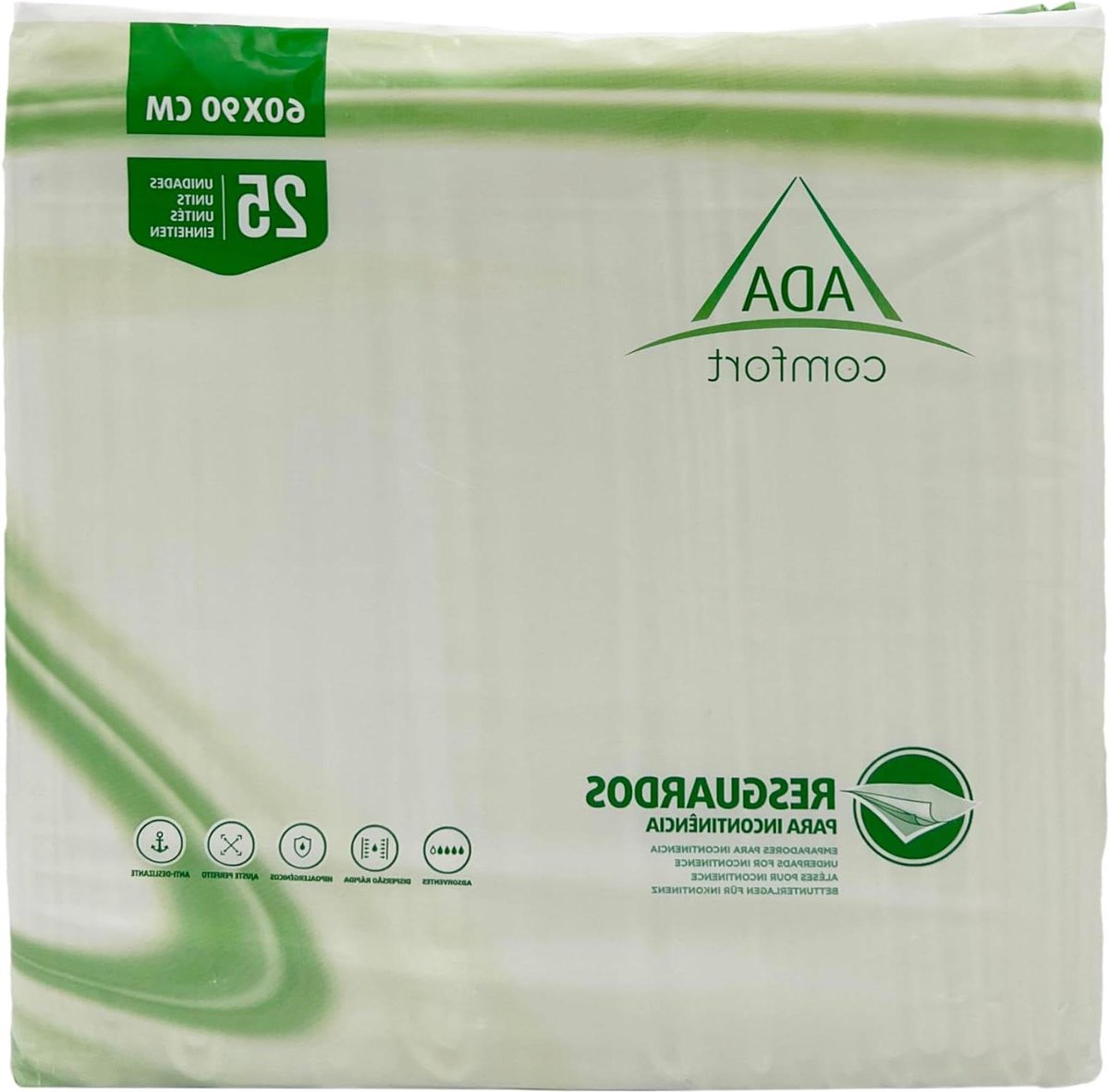 Incontinentie Onderleggers voor Volwassenen 60 cm x 90 cm Maximaal Absorptievermogen Nachtcomfort - Antislip Hypoallergeen - Verpakking van 25 Stuks incontinentie onderlegger