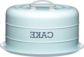 Airtight Cake Storage Tin with Lid and Handle 28.5 x 18 cm - Vintage Blue