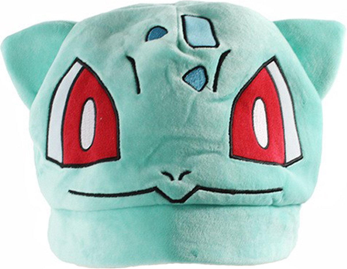 KIMU® Bulba Schildpad Muts Blauw Groen - Volwassenen Kinderen - Laplander Bontmuts Met Oortjes Dames Heren Jongens Meisjes Beanie Dinosaurus Festival