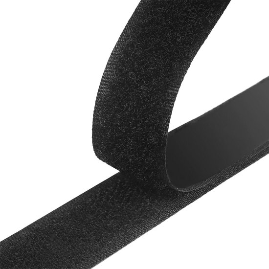 Blooven Klittenband Zelfklevend 20mm x 20 meter Extra Sterk, Dubbelzijdig Klittenband Hook and Loop Tape (Zwart, 20mm x 20m