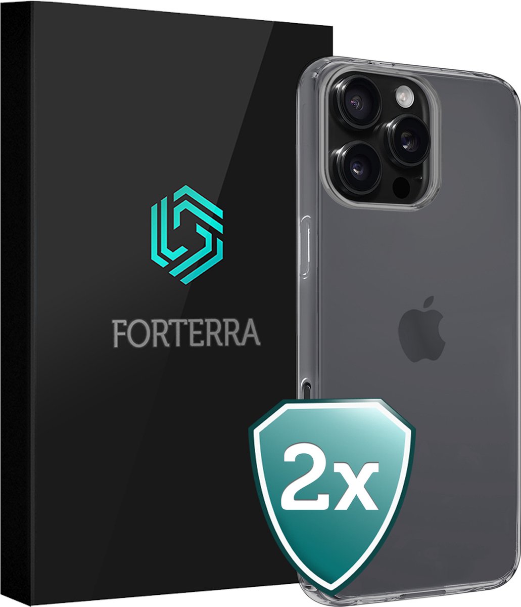 Hoesje 2 Stuks - Geschikt voor Apple iPhone 16 Pro - Sterk & Shockproof - Back Cover - Case Siliconen - Telefoon Hoes - Transparant