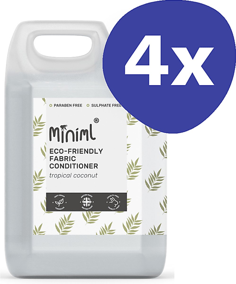 Miniml Wasverzachter Kokosnoot - 5L Refill (4x 5L)