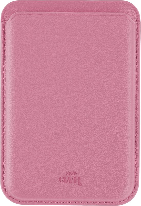 xoxo Wildhearts Portefeuille adapté à MagSafe Apple iPhone 12 / 13 / 14 / 15 / Mini / Pro / Pro Max / Plus - Porte-cartes - Porte-cartes - Porte-cartes magnétique - Portefeuille - Cuir - Rose