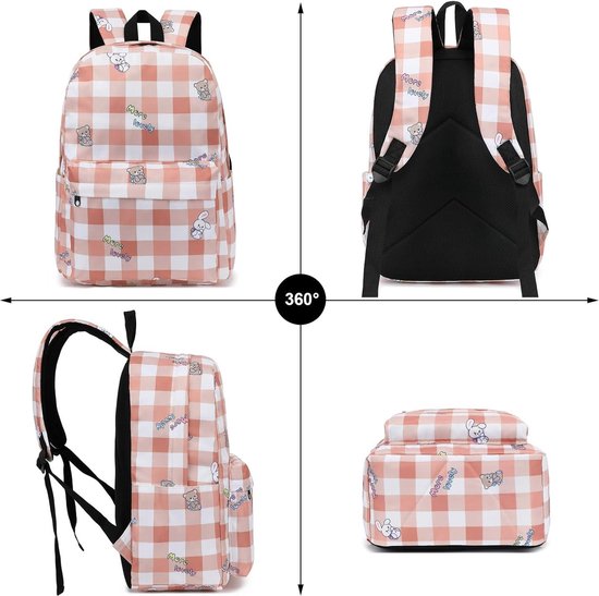HTgroce Rugzak voor meisjes van 40,6 cm, meisjesrugzak, schoolrugzak voor basisschool of kleuterschool, met lunchbox en etui