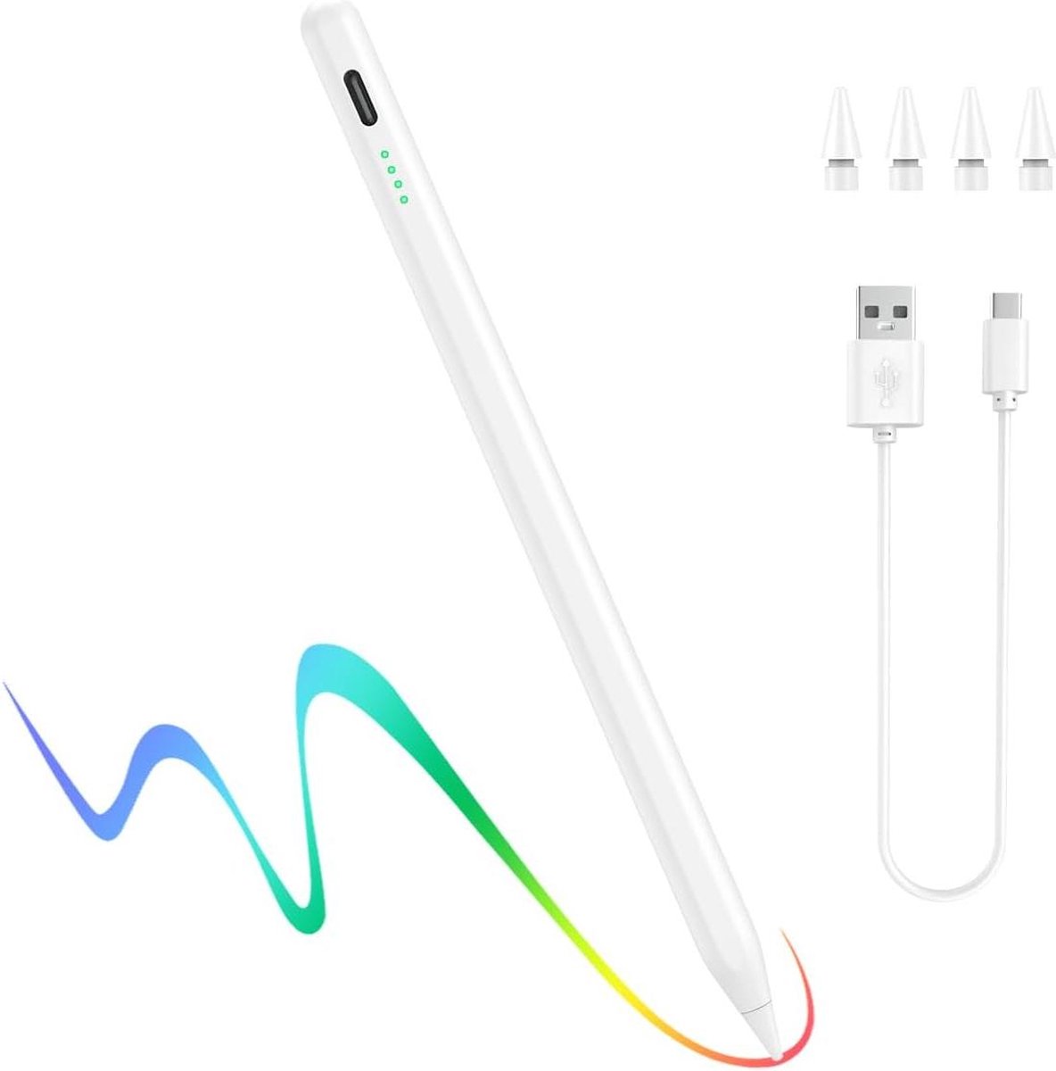 Fast Charge iPad Pencil with Palm Rejection Tilt Precision for iPad Pro 11&12.9-inch 2018-2023 - White