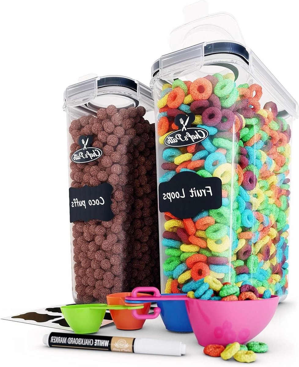 Luchtdichte voedselopslagcontainers voor rijst meel suiker extra grote opslagcontainers met tuit set van 2 22 oz inclusief deksels lepelset en pen