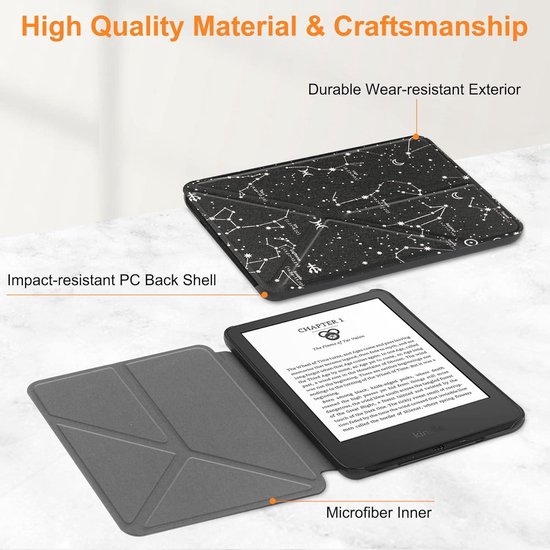 Beschermhoes voor 6 inch Kindle 11e generatie 2022 - Lichtgewicht Hoes met Opvouwbare Standaard - Sterrenbeeld van Mozyo — afbeelding 2