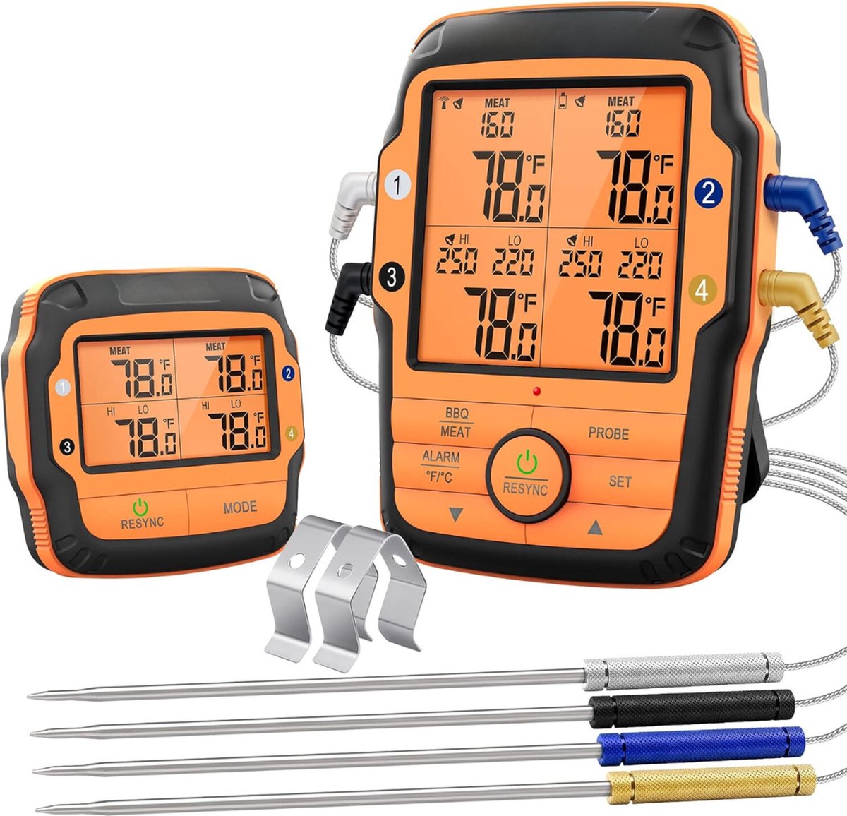 Lexium Store Lexium Vleesthermometer draadloos Vleesthermometer bluetooth Vleesthermometer digitaal Digitale BBQ Thermometer Draadloos Keukenthermometer