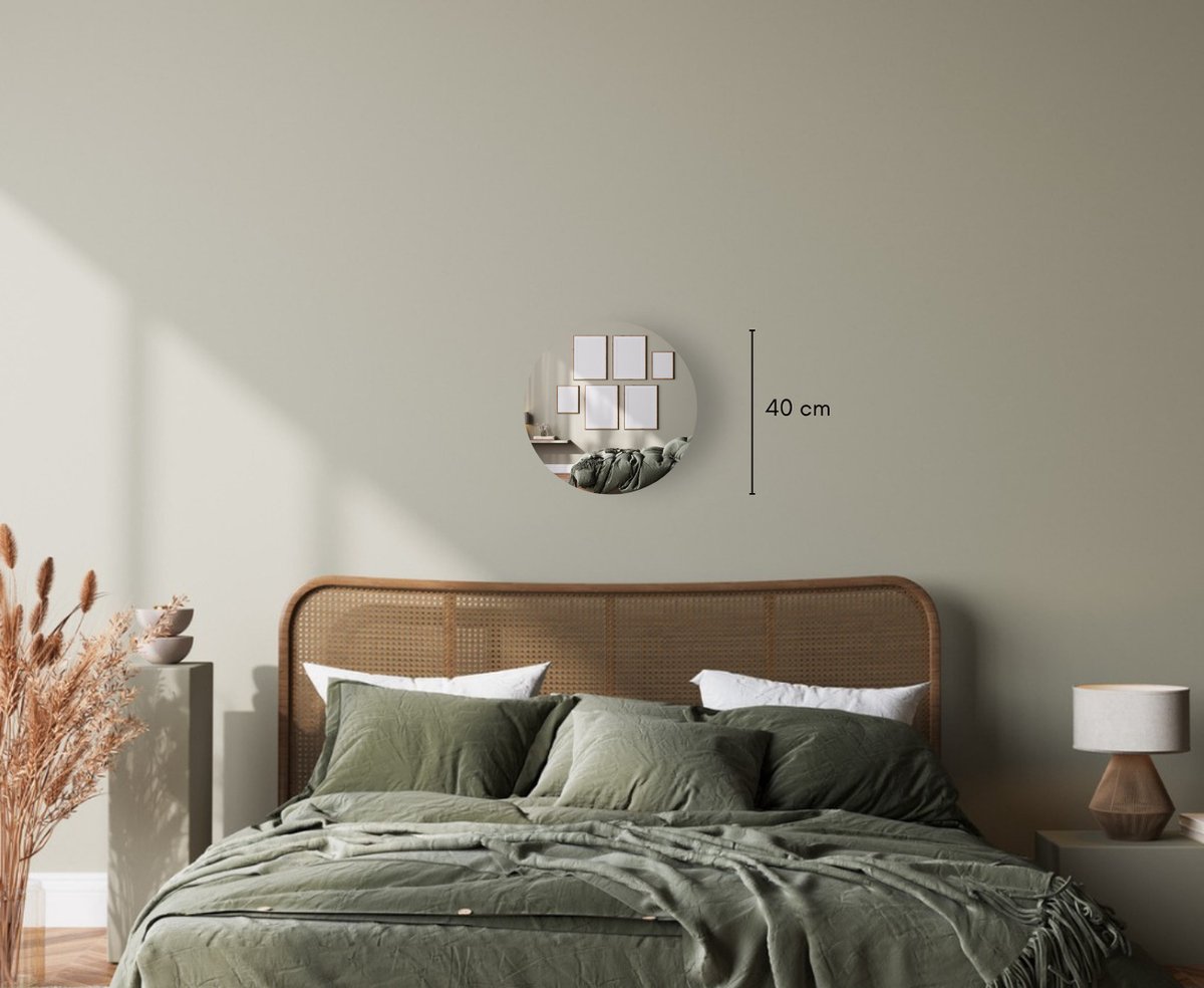 Wandspiegel - Rond - Diameter 600 mm - Verzilverd - Met montageset - In Nederland Geproduceerd - Top Kwaliteit Wandspiegel Zonder Lijst