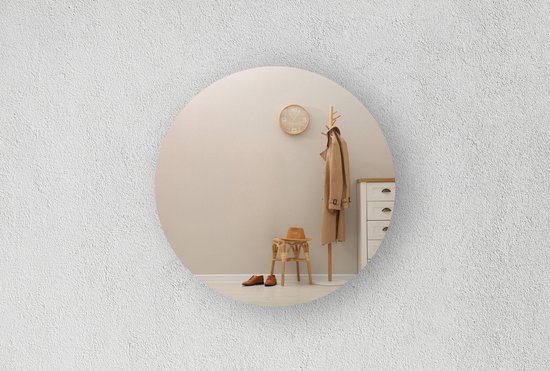 Foto: Ronde spiegel halspiegel verzilverd diameter 30 cm dikte 4 mm in nederland geproduceerd incl spiegellijm top kwaliteit wandspiegel zonder lijst