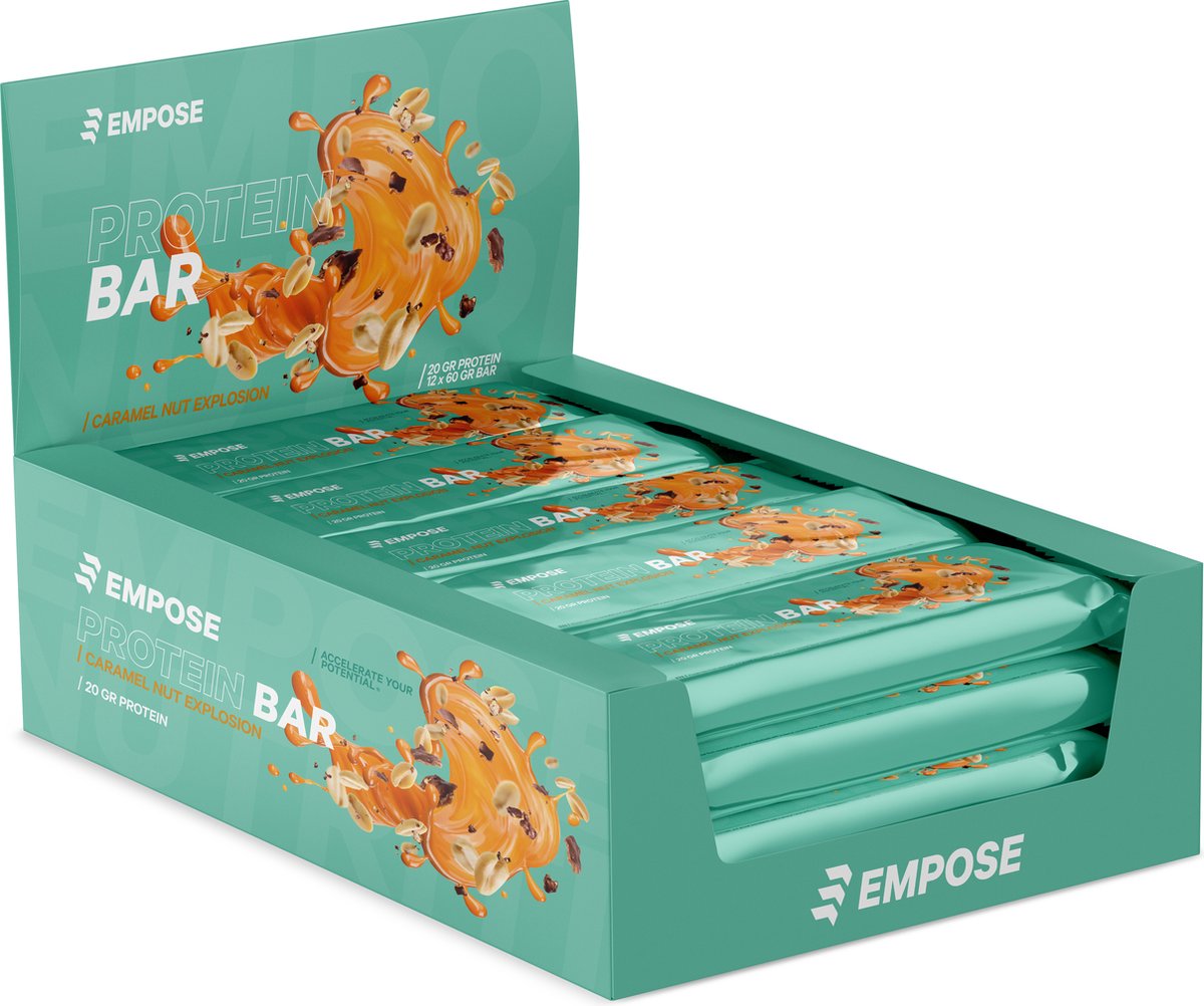Goedkoopste Empose Nutrition - Protein Bar - Eiwit Reep - Caramel Nut Explosion - 60 gram - 12 Pack