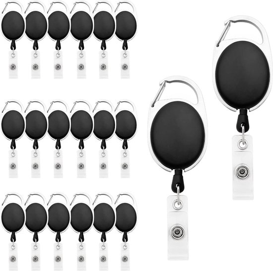 12 Stuks Uitschuifbare Lanyard, Intrekbare Badgehouder Sleutelrol Intrekbare Sleutelhanger