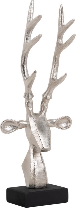Present Time Ornement Reindeer Head - Argent - 14.5x6.5x34cm - Aluminium - Scandinave