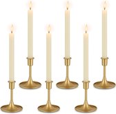 Sziqiqi Set van 2 kandelaars, kandelaars in goud, voor sjabbatkaarsen, metalen decoratieve kandelaars, vintage kaarsenstandaard, tafeldecoratie voor bruiloft, woonkamer, tafel, sjabbat, goud