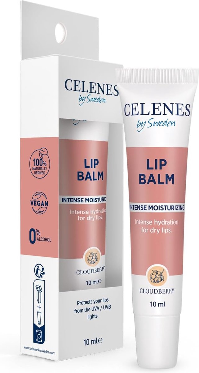 Celenes by Sweden Cloudberry Lippenbalsem - 10 ml x 2 stuks - Intensief hydraterend